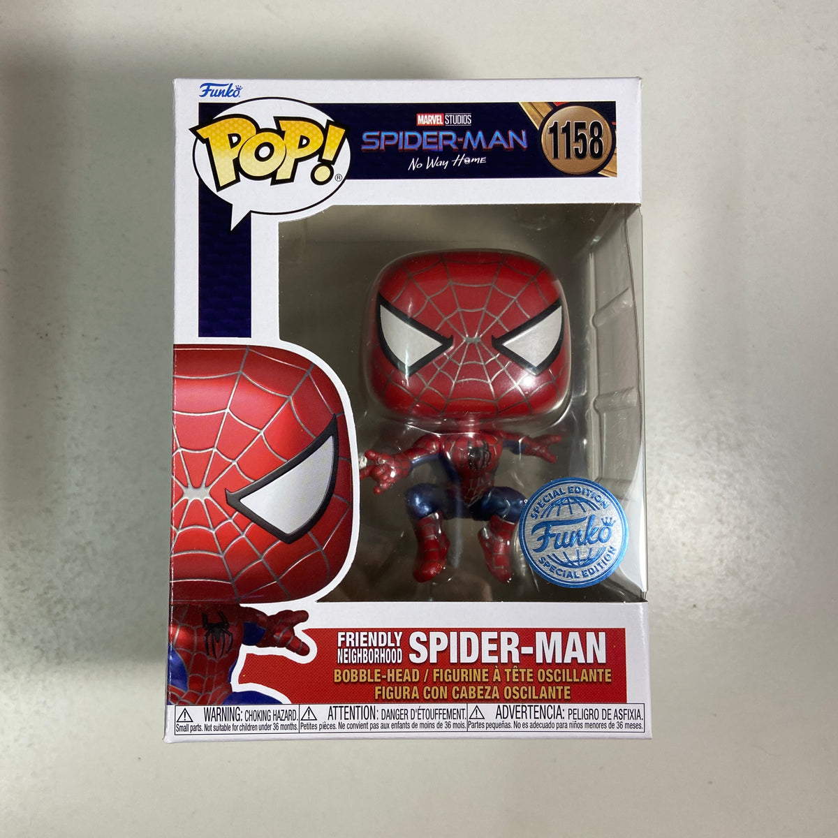 Spider-man (friendly Neighbourhood Metallic) - Marvel Funko Pop 1158 E 