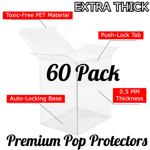 Funko Pop Protectors - Standard Sized 4 Inch (0.5 mm Thickness) UV Resistant Scratch Resistant