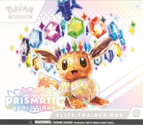 Pokémon TCG: Scarlet & Purple Elite Trainer Set - Prismatic Evolutions (1 Fully Illustrated Promo Card, 9 Booster Packs & Premium Game Accessories)