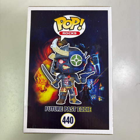 BOX FLAWS VIEW PHOTOS Future Past Eddie - IRON MAIDEN Funko Pop Rocks 440 Vinyl Figure 6 Inch