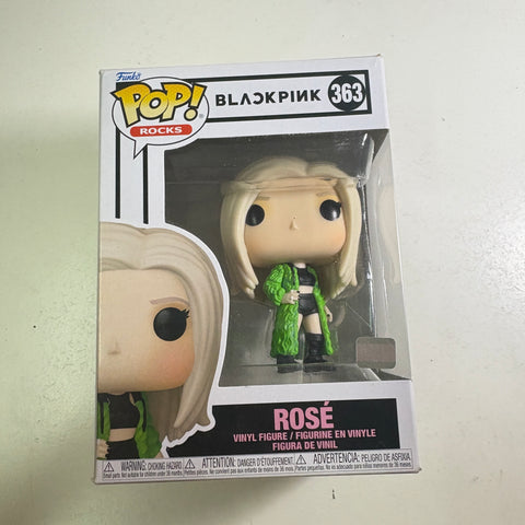 BOX FLAWS VIEW PHOTOS Rose - Blackpink Funko Pop 363 Rocks Vinyl Figure (11.4 Cm L × 8.9 Cm W × 15.9 Cm H)