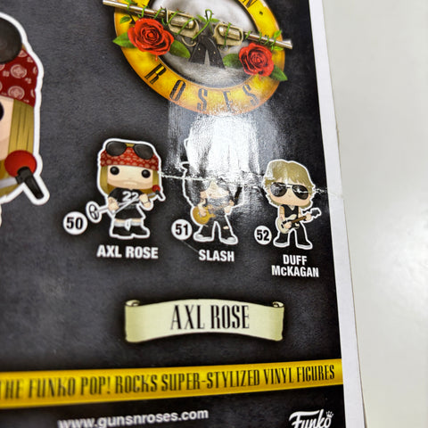 SEVERE BOX DAMAGE VIEW PHOTOS Axl Rose - Guns N Roses Funko Pop Rocks 50 Vinyl Figure