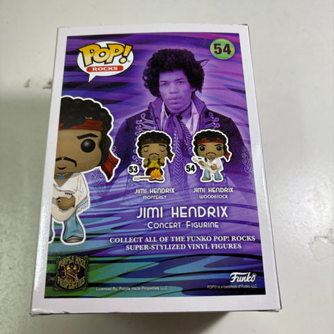 BOX FLAWs VIEW PHOTOS Jimi Hendrix Funko Pop Rocks 54 Vinyl Figure