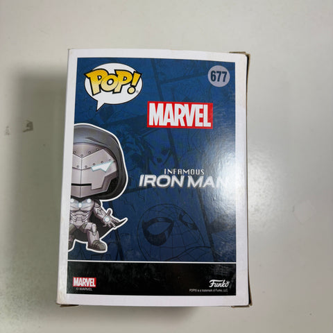Infamous Iron Man WATER DAMAGE - Marvel Funko Pop 677 PX Previews GLOW ComicFest Exclusive