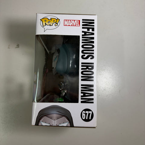 Infamous Iron Man WATER DAMAGE - Marvel Funko Pop 677 PX Previews GLOW ComicFest Exclusive