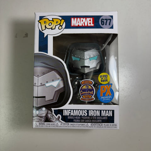 Infamous Iron Man - Marvel Funko Pop 677 PX Previews GLOW ComicFest Exclusive