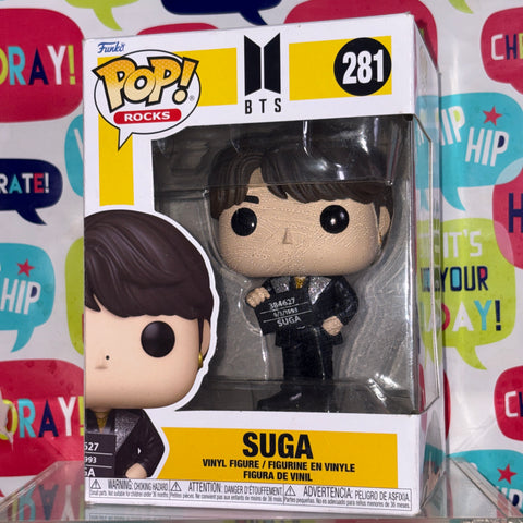 BOX FLAWS VIEW PHOTOS Suga - BTS Funko Pop 281 Rocks Vinyl Figure (11.4 Cm L × 8.9 Cm W × 15.9 Cm H)