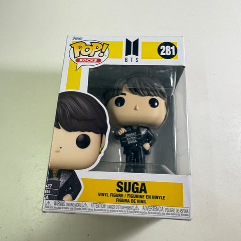 BOX FLAWS VIEW PHOTOS Suga - BTS Funko Pop 281 Rocks Vinyl Figure (11.4 Cm L × 8.9 Cm W × 15.9 Cm H)