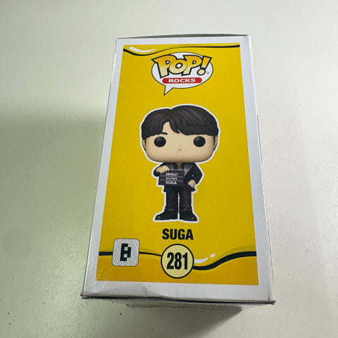 BOX FLAWS VIEW PHOTOS Suga - BTS Funko Pop 281 Rocks Vinyl Figure (11.4 Cm L × 8.9 Cm W × 15.9 Cm H)