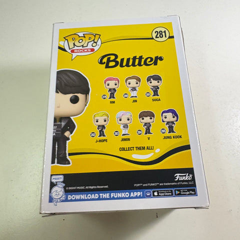 BOX FLAWS VIEW PHOTOS Suga - BTS Funko Pop 281 Rocks Vinyl Figure (11.4 Cm L × 8.9 Cm W × 15.9 Cm H)