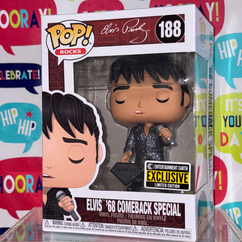 ELVIS 68' COMEBACK SPECIAL - Funko Pop Rocks 188 Vinyl Figure DIAMOND EXCLUSIVE