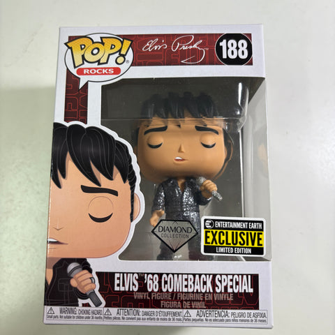 ELVIS 68' COMEBACK SPECIAL - Funko Pop Rocks 188 Vinyl Figure DIAMOND EXCLUSIVE