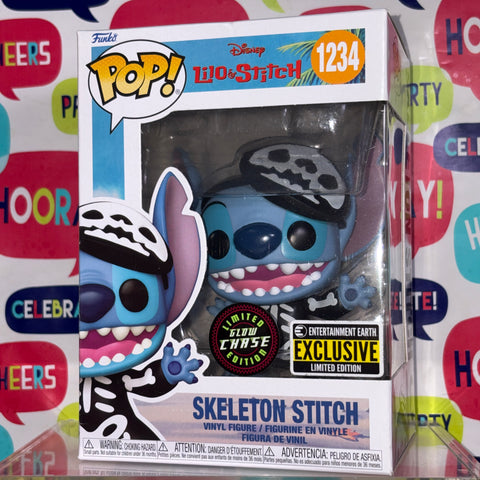BOX FLAW VIEW PHOTOS Skeleton Stitch GLOW CHASE - Disney Funko Pop 1234 Vinyl Figure (11.4 Cm L × 8.9 Cm W × 15.9 Cm H)