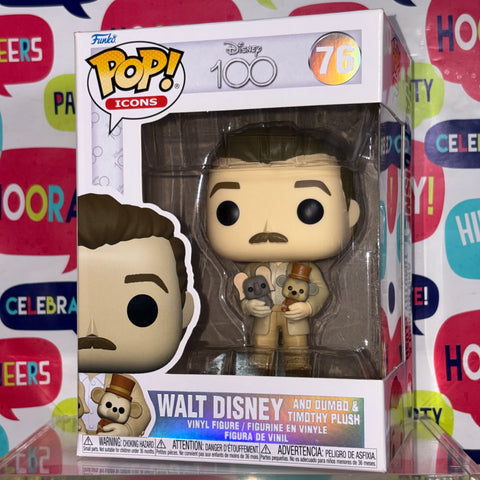 Walt Disney with Dumbo & Timothy Plush - Disney Funko Pop 76 Vinyl Figure (11.4 Cm L × 8.9 Cm W × 15.9 Cm H)
