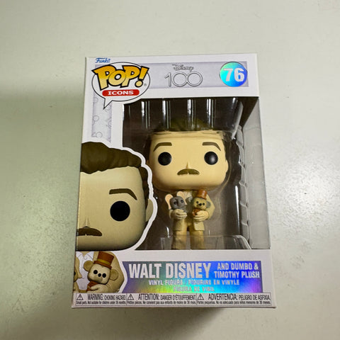 Walt Disney with Dumbo & Timothy Plush - Disney Funko Pop 76 Vinyl Figure (11.4 Cm L × 8.9 Cm W × 15.9 Cm H)