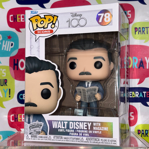 Walt Disney with Magazine - Disney Funko Pop 78 Vinyl Figure (11.4 Cm L × 8.9 Cm W × 15.9 Cm H)