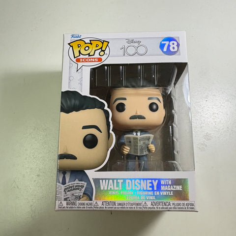 Walt Disney with Magazine - Disney Funko Pop 78 Vinyl Figure (11.4 Cm L × 8.9 Cm W × 15.9 Cm H)