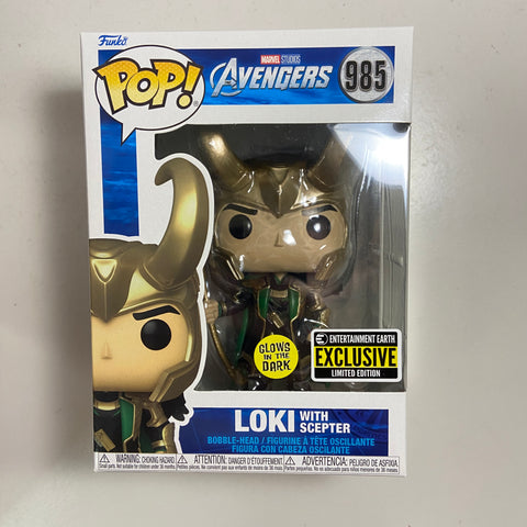 Loki with Scepter - Marvel Funko Pop 985 Entertainment Earth Exclusive