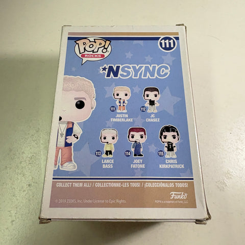 BOX DAMAGE VIEW PHOTOS Justin Timberlake - Nsync  Funko Pop Rocks 111 Vinyl Figure (11.4 Cm L × 8.9 Cm W × 15.9 Cm H)