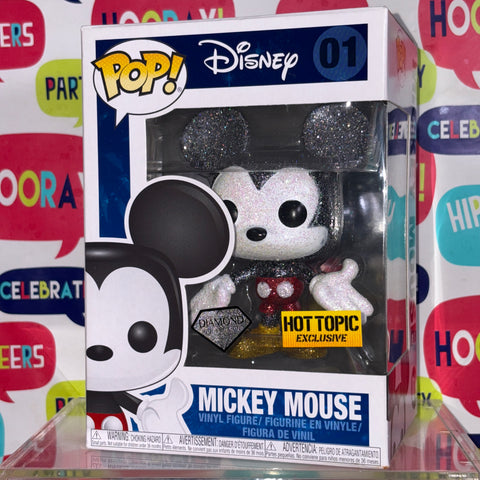 BOX FLAWS VIEW PHOTOS Mickey Mouse (DIAMOND EDITION) - Disney Funko Pop 01 Vinyl Figure Exclusive