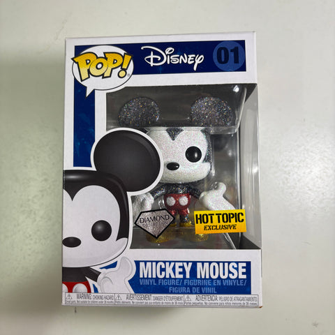 BOX FLAWS VIEW PHOTOS Mickey Mouse (DIAMOND EDITION) - Disney Funko Pop 01 Vinyl Figure Exclusive