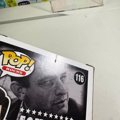 BOX FLAWS VIEW PHOTOS Johnny Cash - Funko Pop Rocks 116 Vinyl Figure (11.4 Cm L × 8.9 Cm W × 15.9 Cm H)