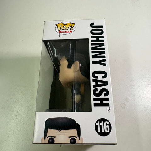 BOX FLAWS VIEW PHOTOS Johnny Cash - Funko Pop Rocks 116 Vinyl Figure (11.4 Cm L × 8.9 Cm W × 15.9 Cm H)