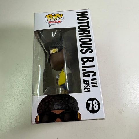 BOX FLAWS VIEW PHOTOS Notorious BIG with Jersey - Funko Pop Rocks 116 Vinyl Figure (11.4 Cm L × 8.9 Cm W × 15.9 Cm H)