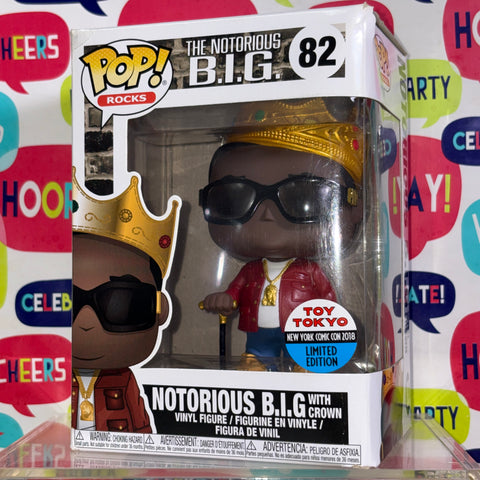 BOX FLAWS VIEW PHOTOS Notorious BIG with Crown - Funko Pop Rocks 82 Vinyl Figure (11.4 Cm L × 8.9 Cm W × 15.9 Cm H)