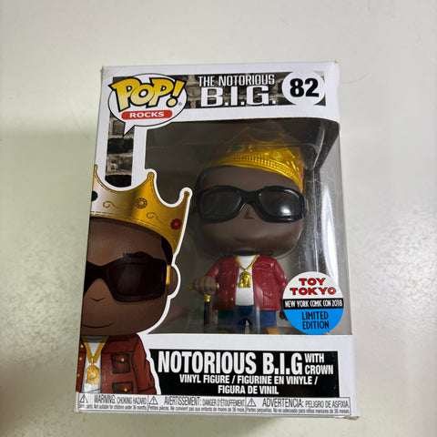 BOX FLAWS VIEW PHOTOS Notorious BIG with Crown - Funko Pop Rocks 82 Vinyl Figure (11.4 Cm L × 8.9 Cm W × 15.9 Cm H)