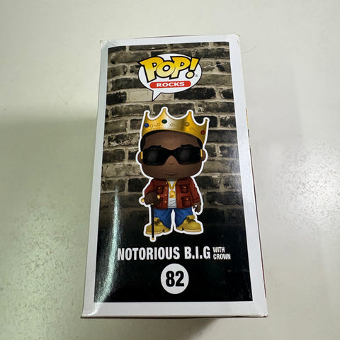 BOX FLAWS VIEW PHOTOS Notorious BIG with Crown - Funko Pop Rocks 82 Vinyl Figure (11.4 Cm L × 8.9 Cm W × 15.9 Cm H)