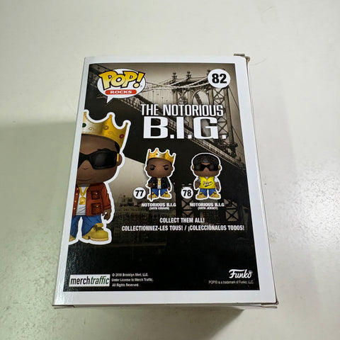 BOX FLAWS VIEW PHOTOS Notorious BIG with Crown - Funko Pop Rocks 82 Vinyl Figure (11.4 Cm L × 8.9 Cm W × 15.9 Cm H)