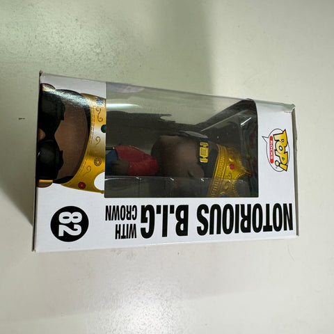 BOX FLAWS VIEW PHOTOS Notorious BIG with Crown - Funko Pop Rocks 82 Vinyl Figure (11.4 Cm L × 8.9 Cm W × 15.9 Cm H)