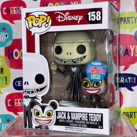 Jack Skellington and Vampire Teddy - Nightmare Before Christmas Disney Funko Pop 158 Vinyl Figure Convention Exlcusive