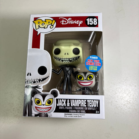 Jack Skellington and Vampire Teddy - Nightmare Before Christmas Disney Funko Pop 158 Vinyl Figure Convention Exlcusive
