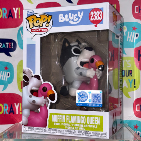 Muffin Flamingo Queen - Bluey Funko Pop 2383 Vinyl Figure EXCLUSIVE (11.4 Cm L × 8.9 Cm W × 15.9 Cm H)