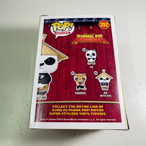 BOX FLAWS VIEW PHOTOS Po with Hat - Kung Fu Panda Funko Pop 252 Vinyl Figure (11.4 Cm L × 8.9 Cm W × 15.9 Cm H)