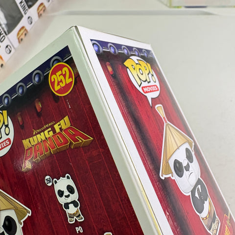 BOX FLAWS VIEW PHOTOS Po with Hat - Kung Fu Panda Funko Pop 252 Vinyl Figure (11.4 Cm L × 8.9 Cm W × 15.9 Cm H)