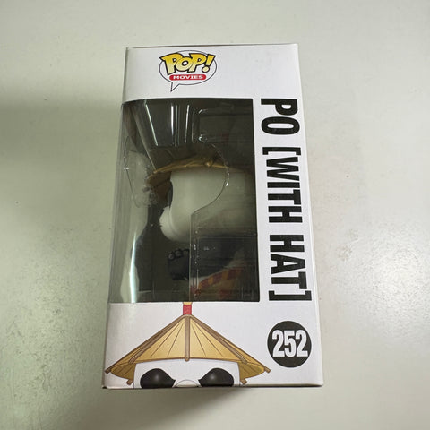 BOX FLAWS VIEW PHOTOS Po with Hat - Kung Fu Panda Funko Pop 252 Vinyl Figure (11.4 Cm L × 8.9 Cm W × 15.9 Cm H)