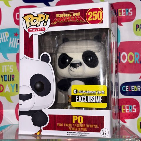 BOX FLAWS VIEW PHOTOS Po FLOCKED - Kung Fu Panda Funko Pop 250 Vinyl Figure (11.4 Cm L × 8.9 Cm W × 15.9 Cm H)