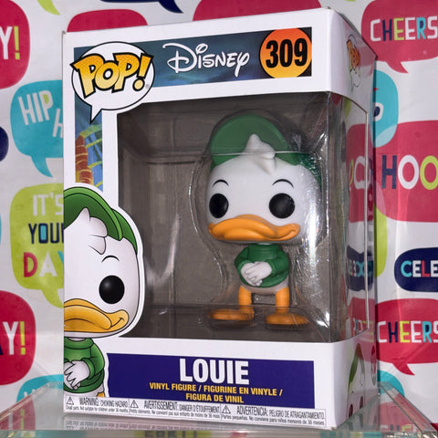 BOX FLAWS VIEW PHOTOS Louie - Ducktales Disney Funko Pop 309 Vinyl Figure (11.4 Cm L × 8.9 Cm W × 15.9 Cm H)