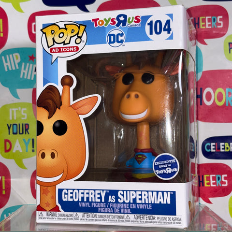 BOX DAMAGE VIEW PHOTOS Geoffrey as Superman - Ad Icons Funko Pop 104 Vinyl Figure (11.4 Cm L × 8.9 Cm W × 15.9 Cm H)
