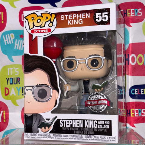 Stephen King with Red Balloon - Funko Pop 55 Vinyl Figure (11.4 Cm L × 8.9 Cm W × 15.9 Cm H)