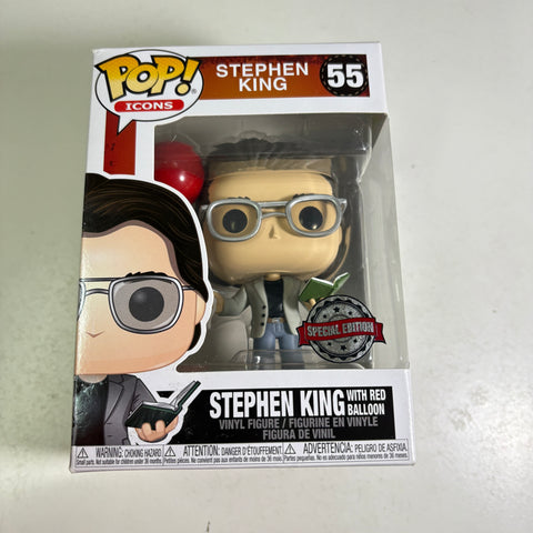 Stephen King with Red Balloon - Funko Pop 55 Vinyl Figure (11.4 Cm L × 8.9 Cm W × 15.9 Cm H)