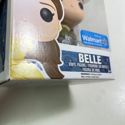 BOX FLAWS VIEW PHOTOS Belle Glitter - Beauty and the Beast Disney Funko Pop 221 Vinyl Figure Exclusive
