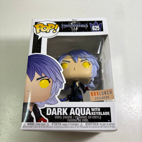 BOX FLAWS VIEW PHOTOS Dark Aqua with Keyblade - Kingdom Hearts Disney Funko Pop 625 Vinyl Figure Exclusive
