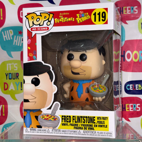 Fred Flintstone with Fruity Pebbles - Funko Pop 119 Vinyl Figure (11.4 Cm L × 8.9 Cm W × 15.9 Cm H)