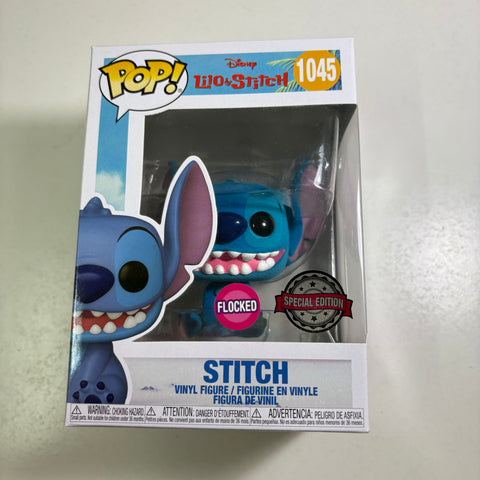 Stitch FLOCKED - Disney Funko Pop 1045 Vinyl Figure EXCLUSIVE