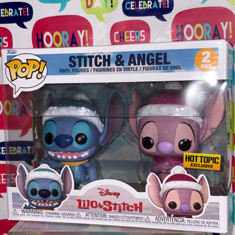 Stitch & Angel Christmas 2 Pack - Disney Funko Pop Vinyl Figure EXCLUSIVE