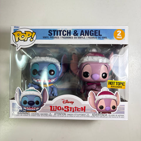 Stitch & Angel Christmas 2 Pack - Disney Funko Pop Vinyl Figure EXCLUSIVE